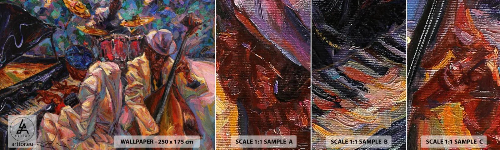 Fototapet Prov Standard Eco - I en rytm - musik, Jazz, Kontrabas - 100x30 cm