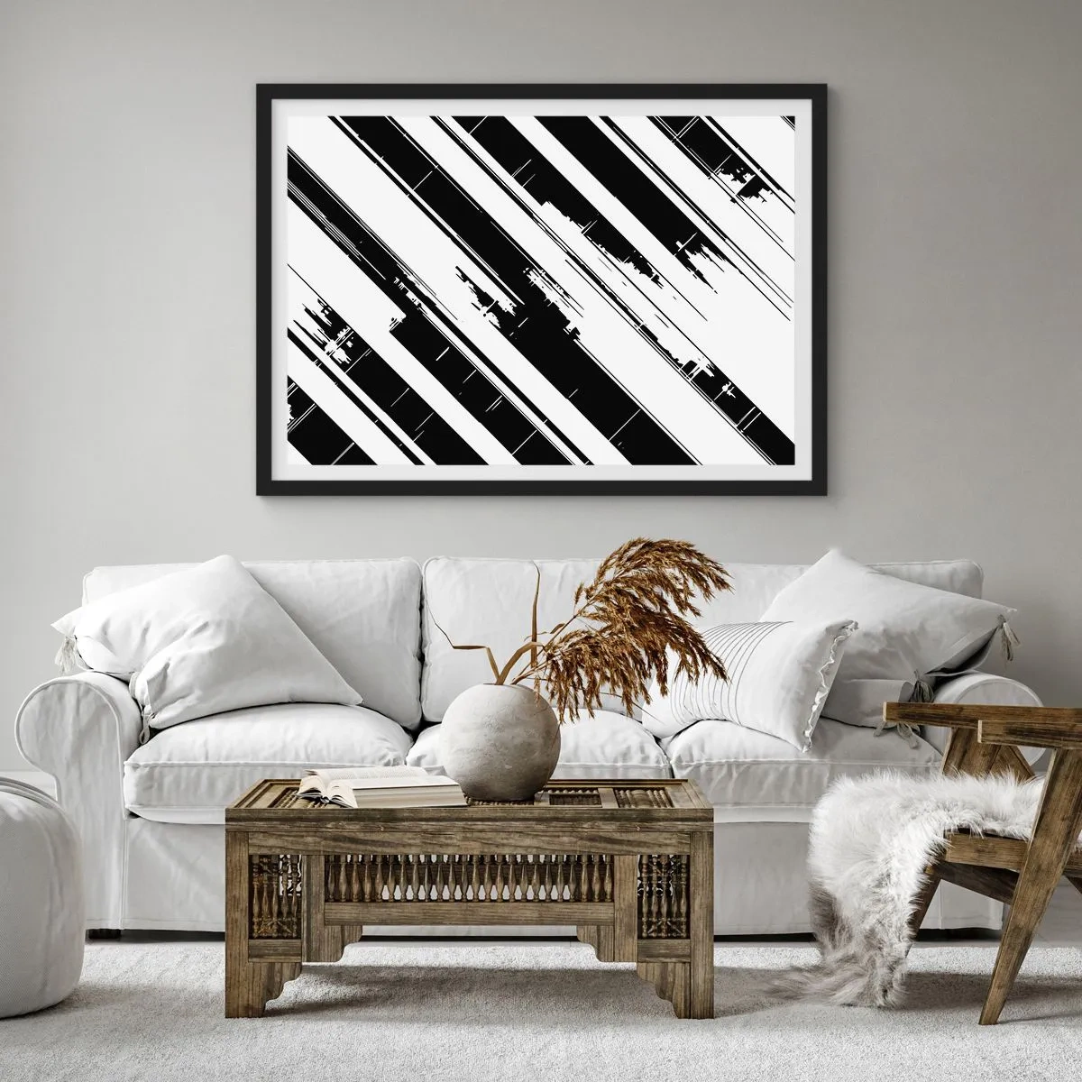 Affisch i svart ram - Intensiv och dynamisk komposition - 91x61 cm