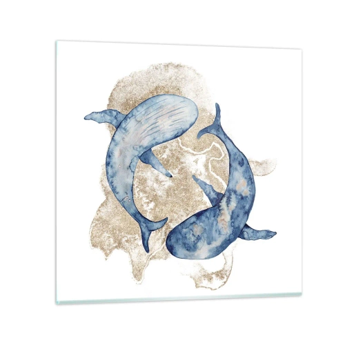 Glastavla - Bild på glas - Vänskap eller kärlek? - 50x50 cm