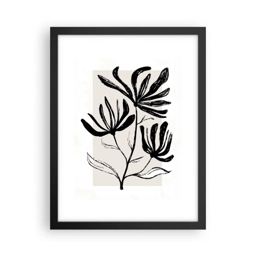 Affisch i svart ram - Skiss för ett herbarium - 30x40 cm