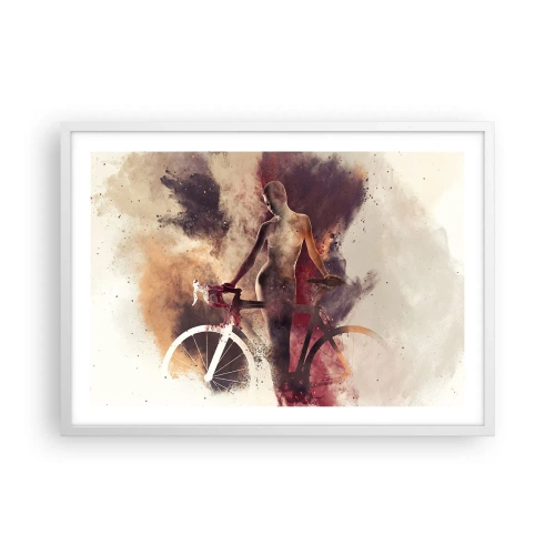 Affisch i vit ram - Cyklelsjäl i marmorform - 70x50 cm