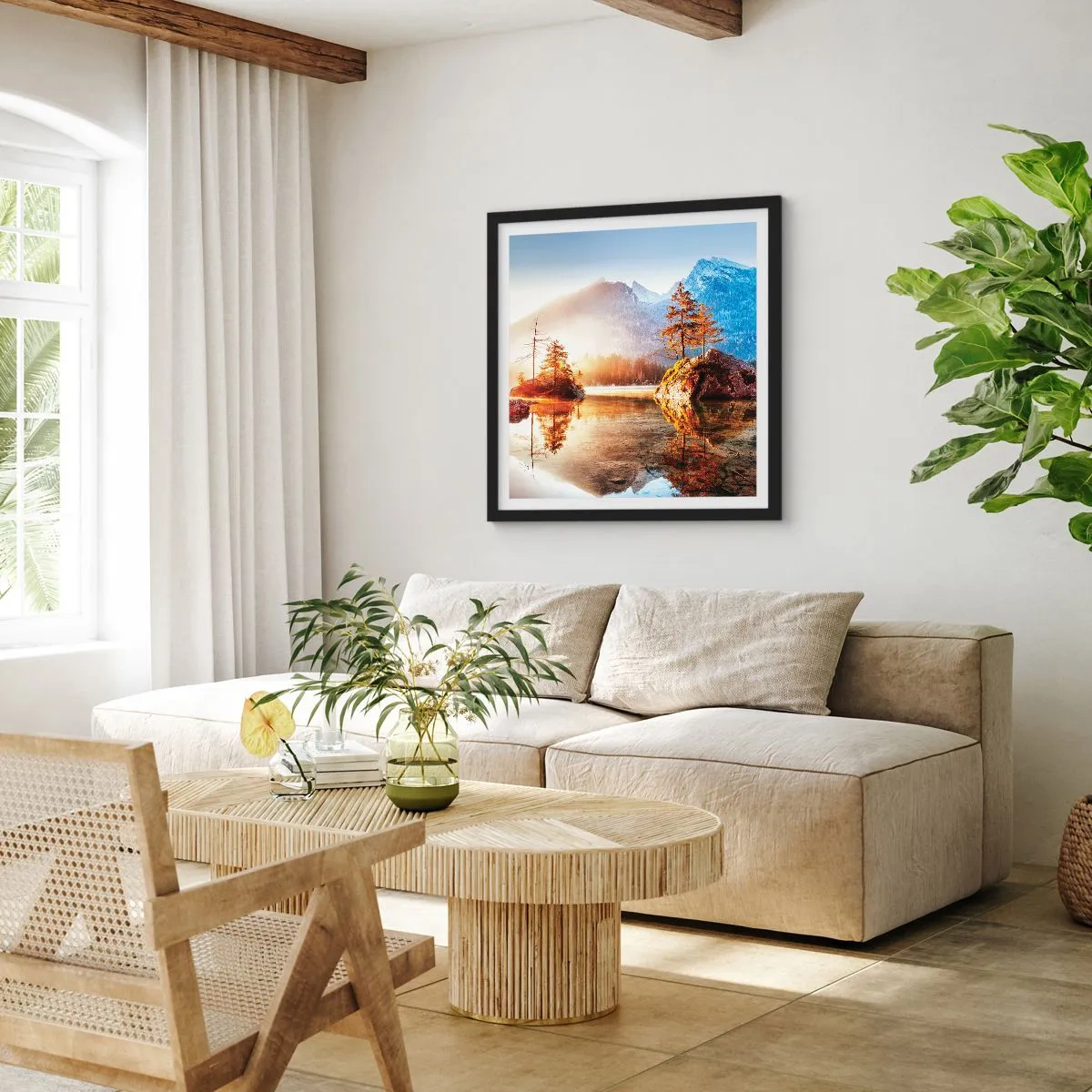 Affisch i svart ram - Naturen i ett nytt ljus - 60x60 cm