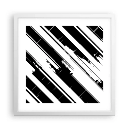 Affisch i vit ram - Intensiv och dynamisk komposition - 40x40 cm