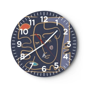 Väggklocka - Klocka på glas - I drömmarnas värld - 30x30 cm