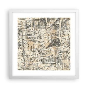 Affisch i vit ram - Väntar på avkodning - 40x40 cm