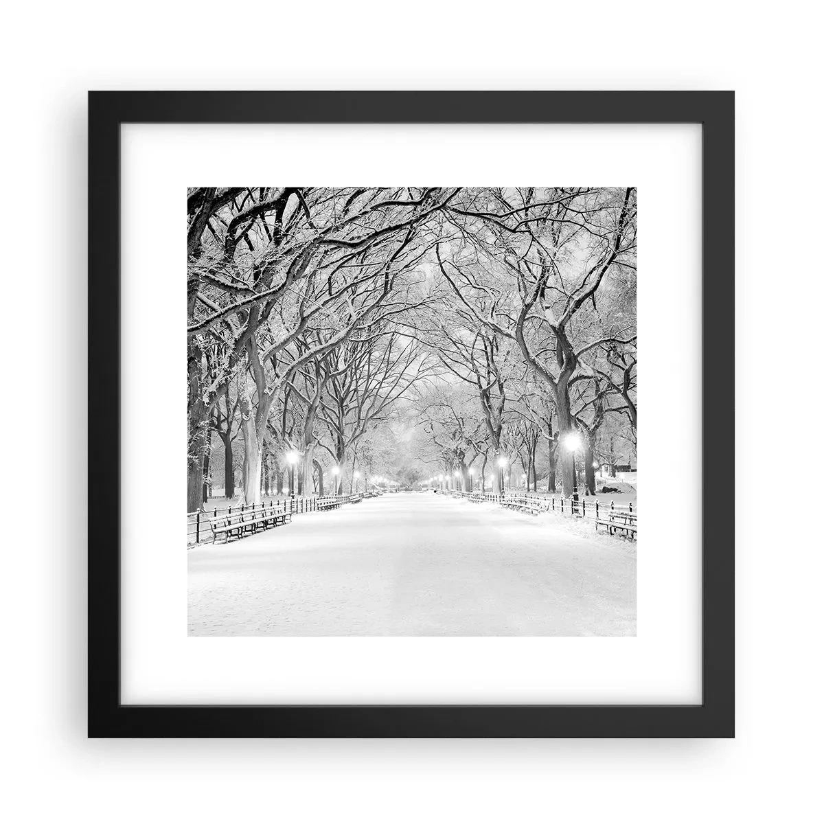 Affisch i svart ram - De fyra årstiderna - vinter - 30x30 cm