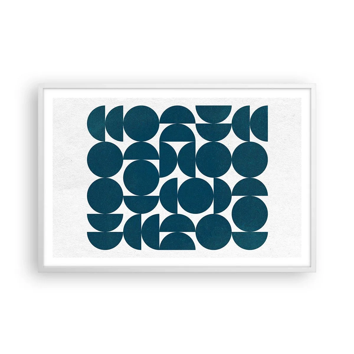 Affisch i vit ram - Cirklar och halvcirklar - 91x61 cm