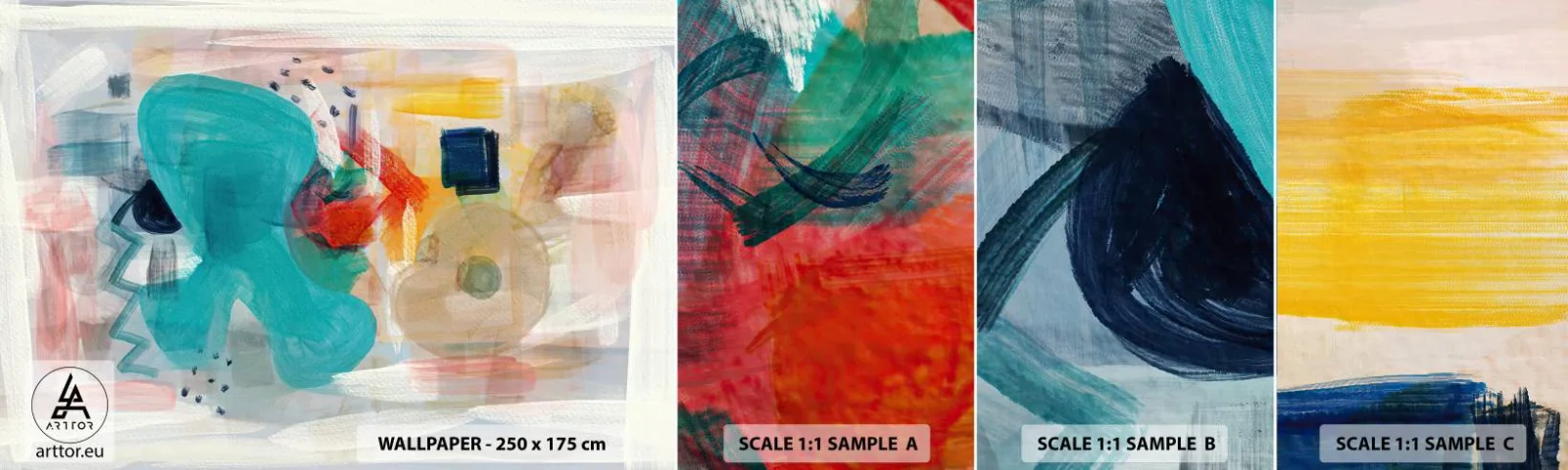 Fototapet Prov Standard Eco - Ett färgglatt spel - Abstraktion, Färger, Bit - 100x30 cm