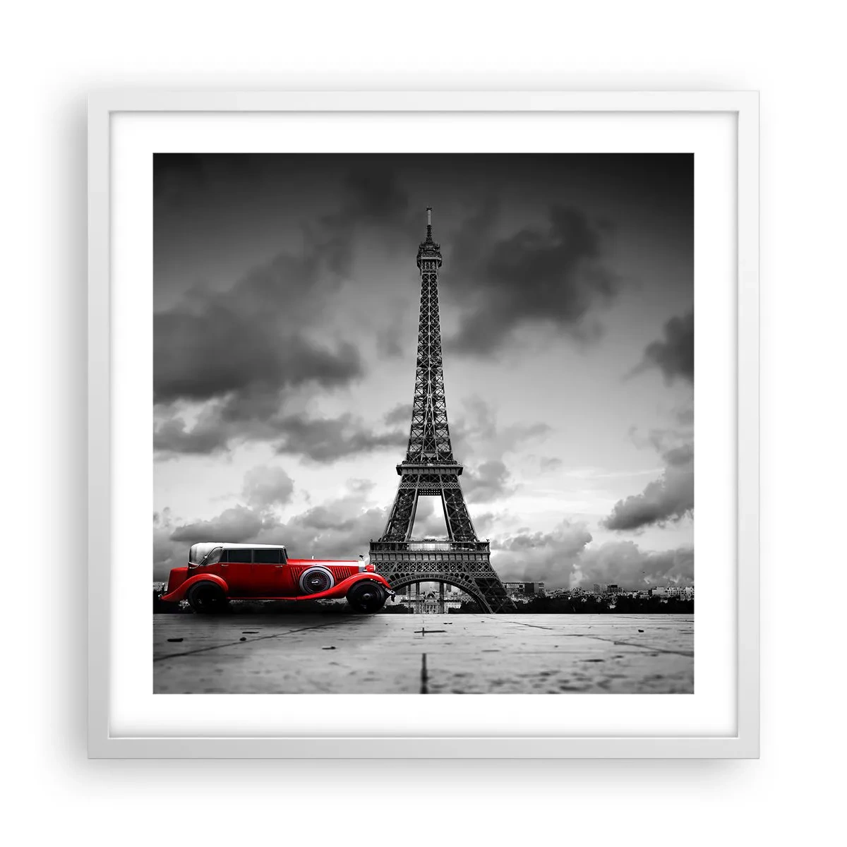 Affisch i vit ram - Inte så länge sedan i Paris - 50x50 cm