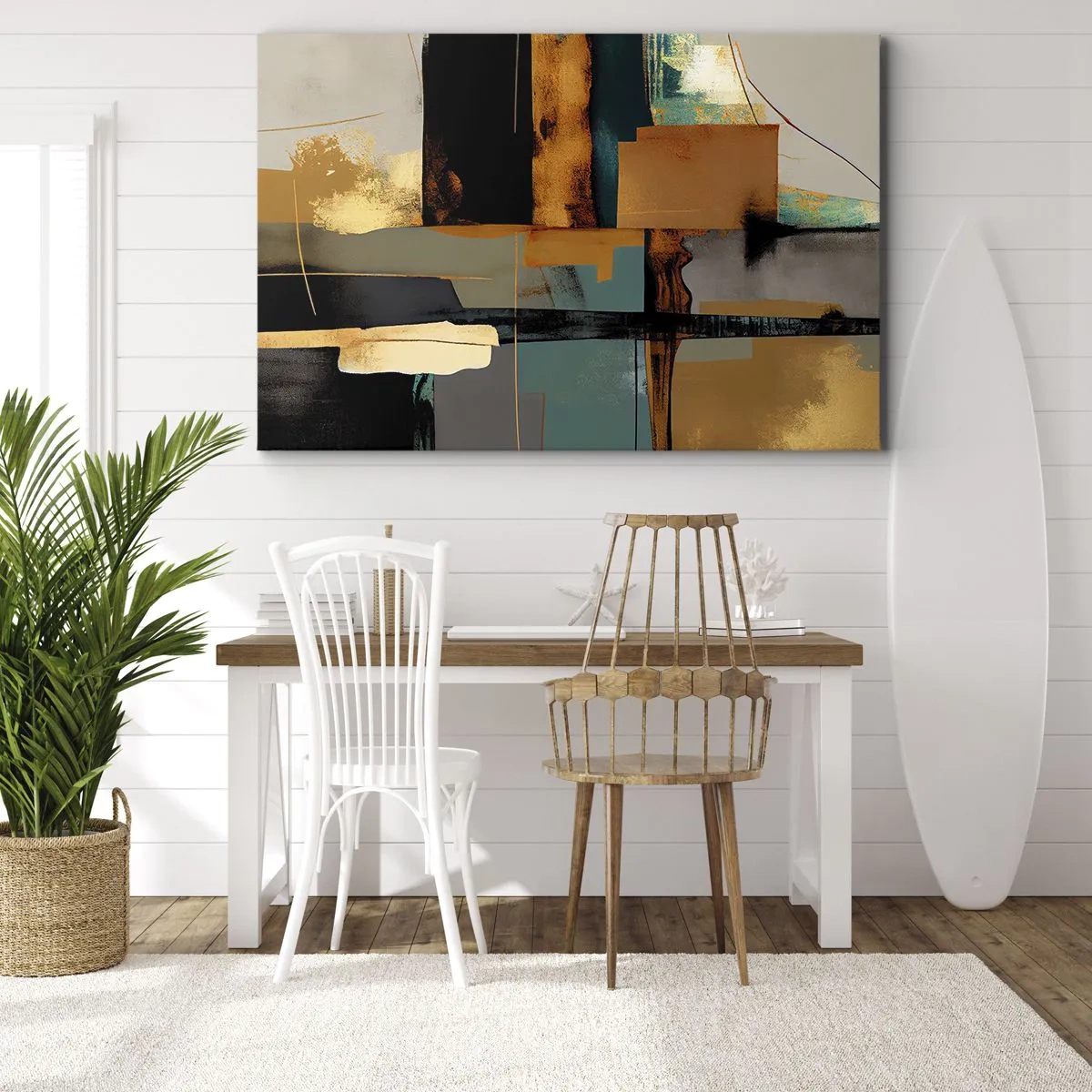 Canvastavla - Bild på duk - Abstraktion - ljus och skugga - 120x80 cm