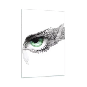 Glastavla - Bild på glas - Vacker och redo för attack - 50x70 cm