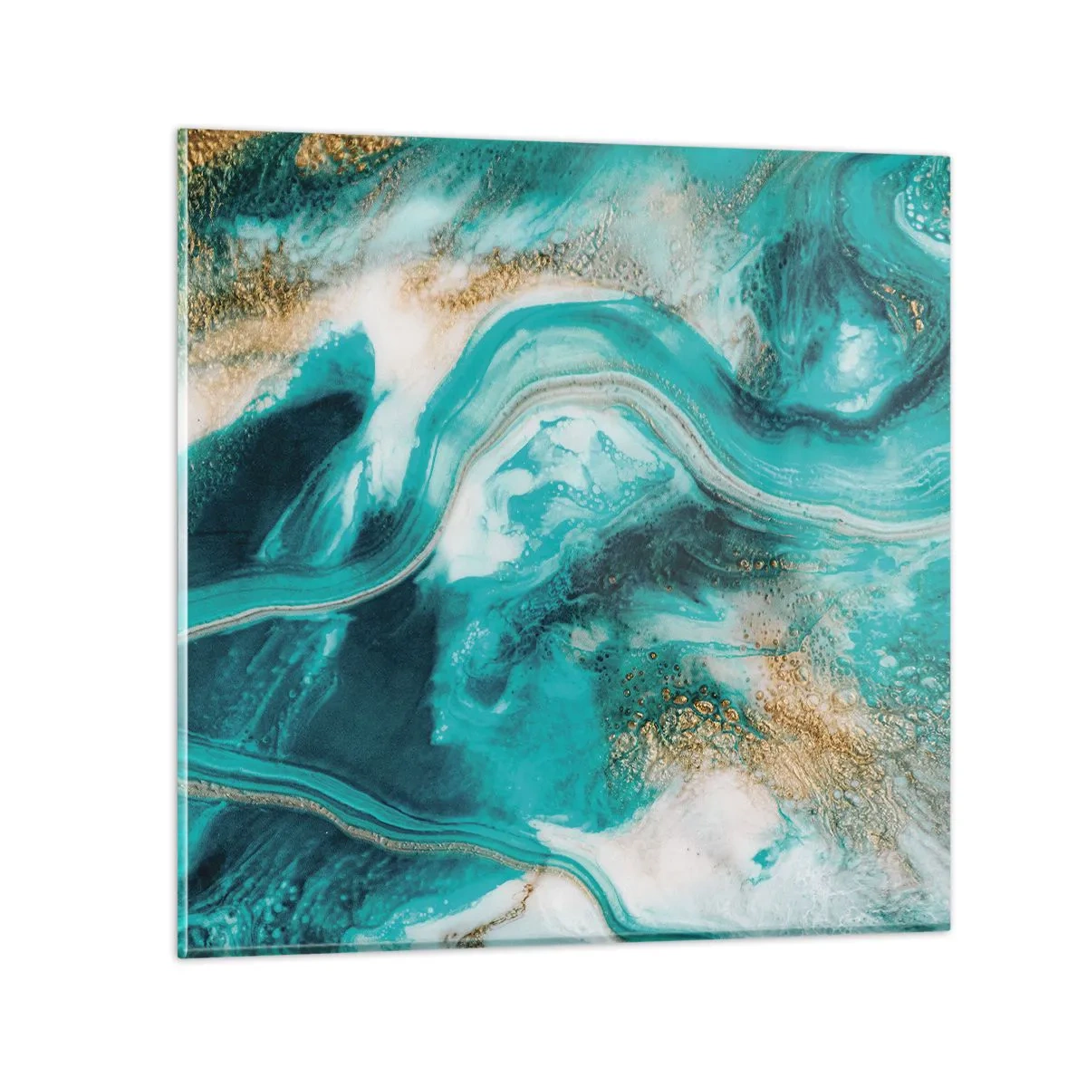 Glastavla - Bild på glas - Guldflod - 40x40 cm