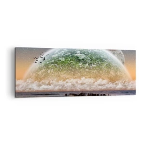 Canvastavla - Bild på duk - Och världen uppstod ur vatten - 140x50 cm