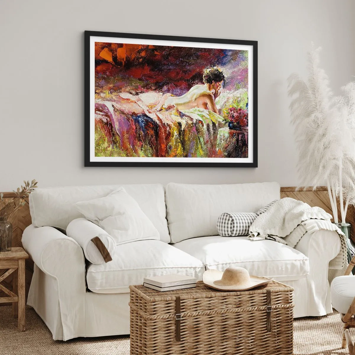 Affisch i svart ram - Venus försänkt i sina tankar - 100x70 cm