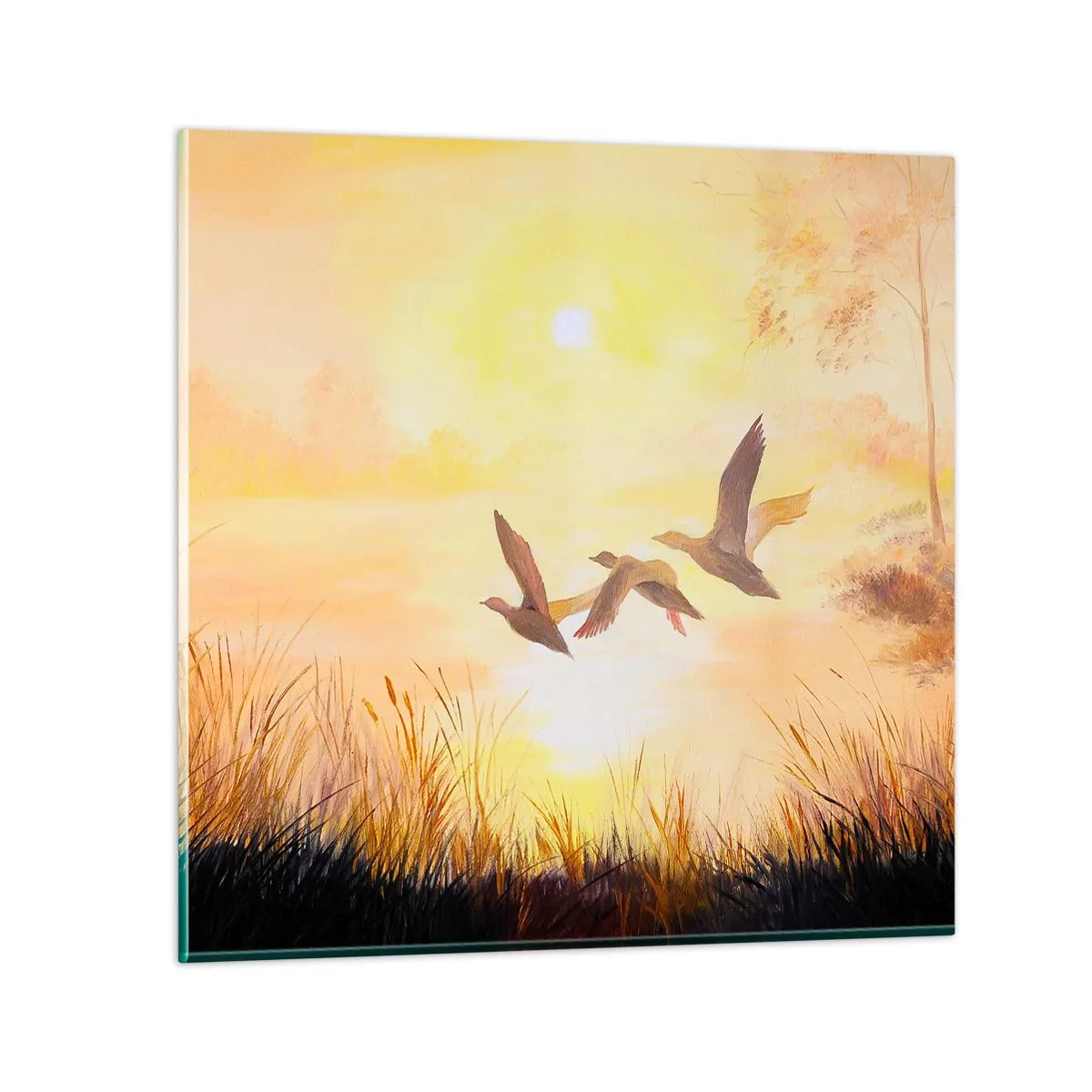 Glastavla - Bild på glas - Början av en lång resa - 40x40 cm