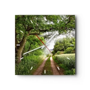 Väggklocka - Klocka på glas - Et in Arcadia ego - 30x30 cm