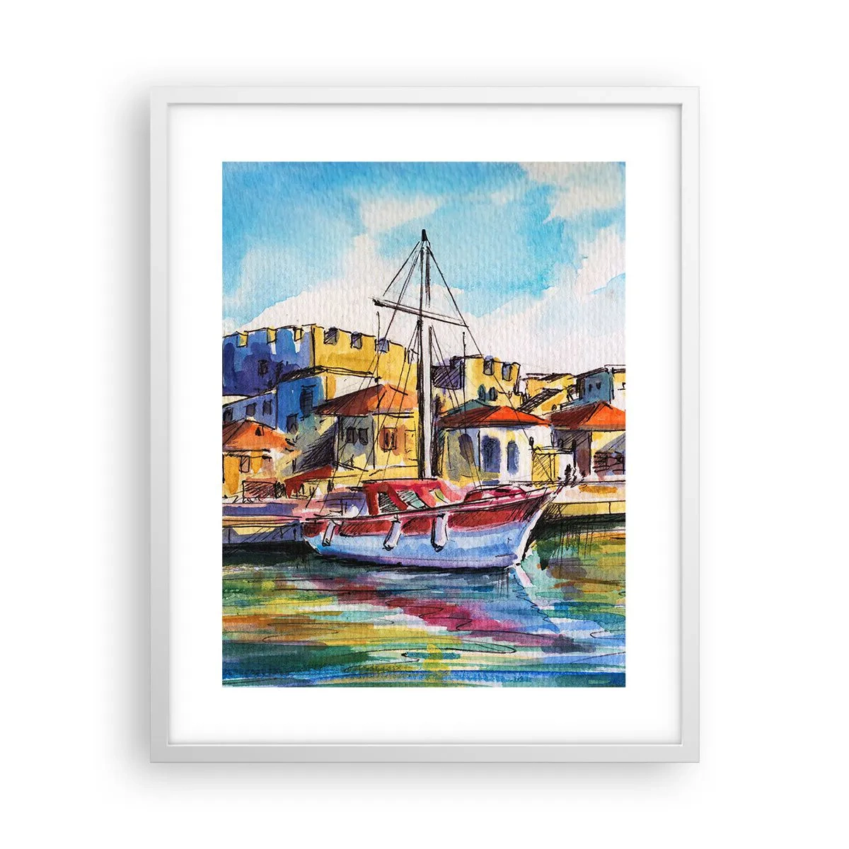 Affisch i vit ram - Regnbågseftermiddag - 40x50 cm