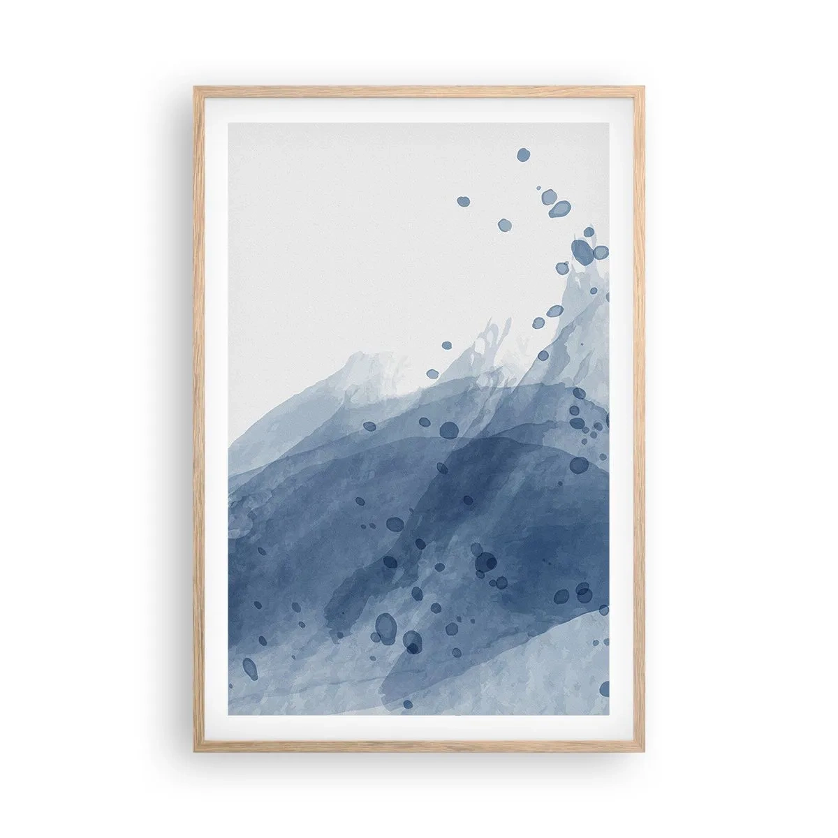 Affisch i ram av ljusek - Blå tyll - 61x91 cm