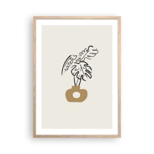 Affisch i ram av ljusek - Monstera -husdekoration - 50x70 cm