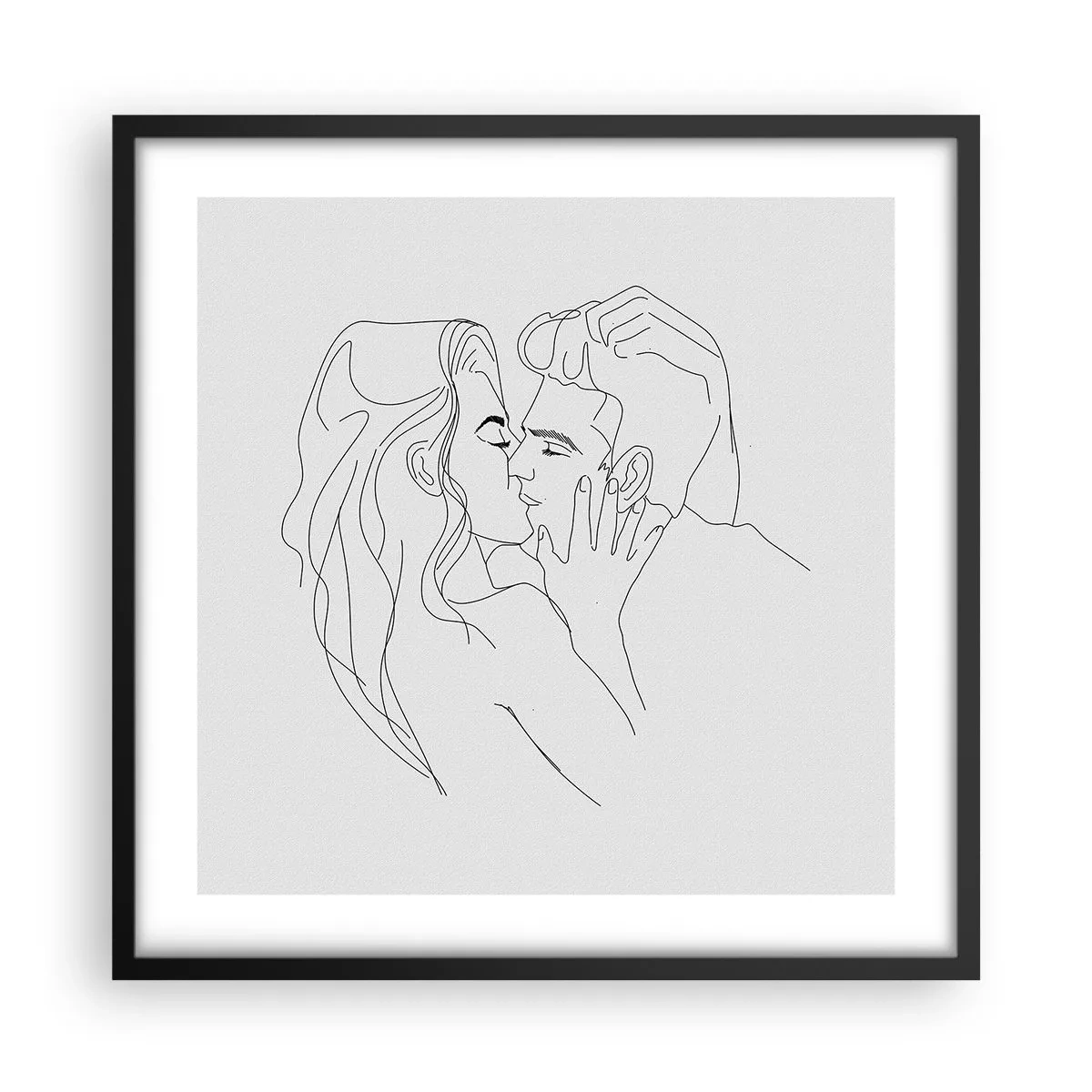 Affisch i svart ram - Med samma streck - 50x50 cm