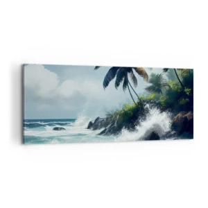 Canvastavla - Bild på duk - På en tropisk strand - 100x40 cm