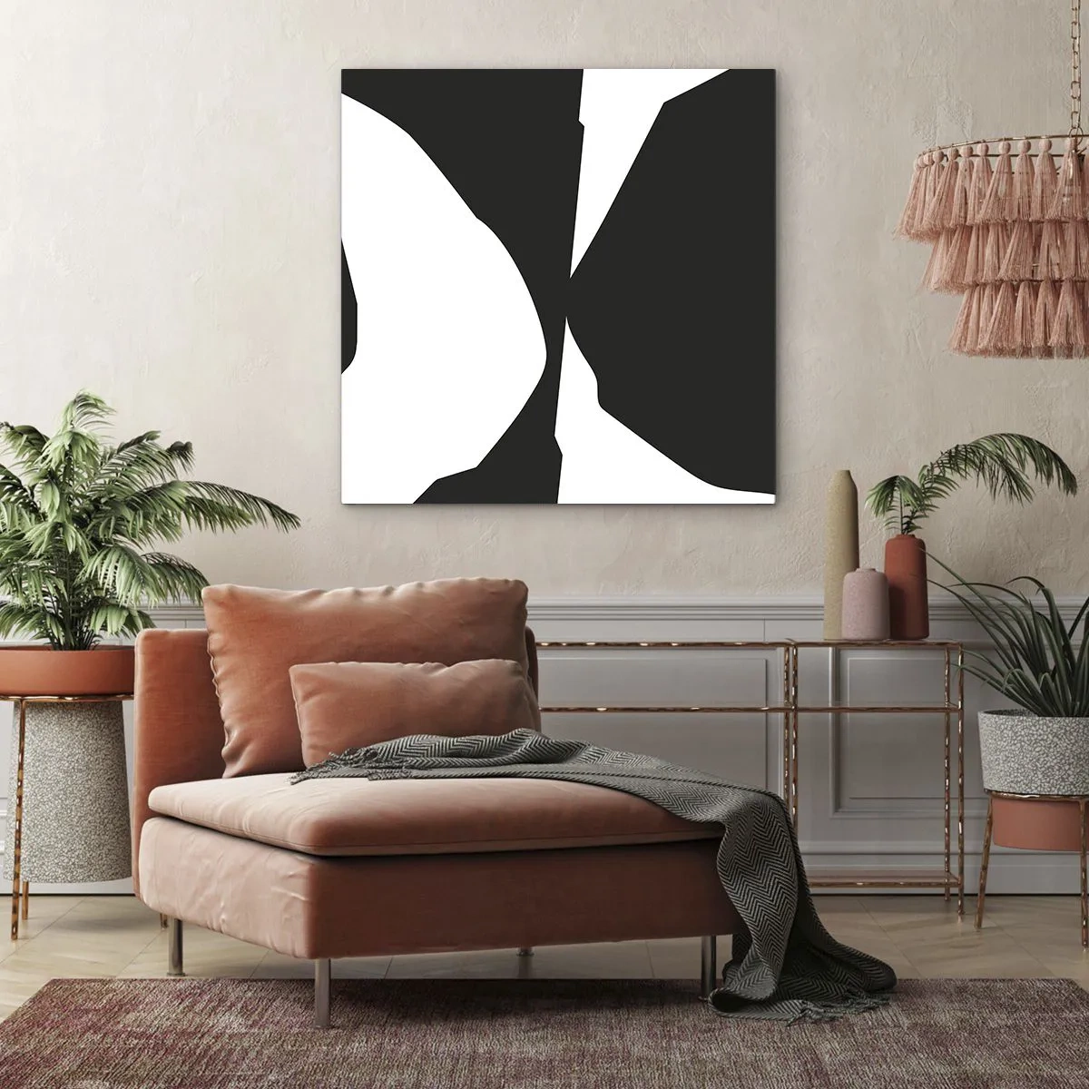 Canvastavla - Bild på duk - Positiv-negativ - 40x40 cm