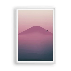 Affisch i vit ram - Vandrare över molnen - 70x100 cm