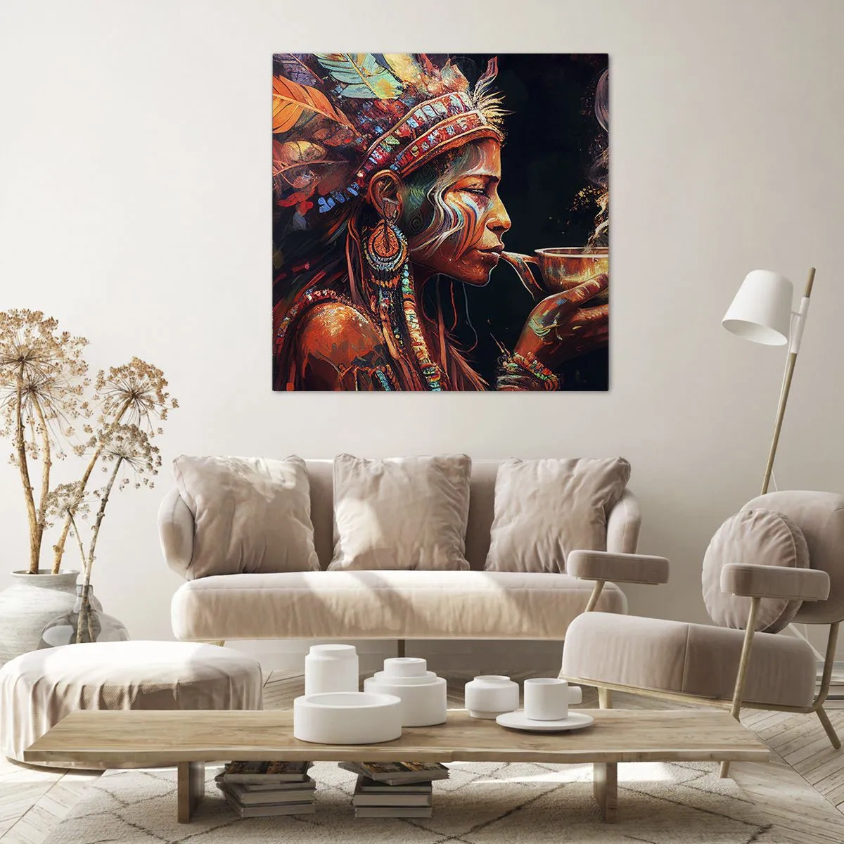 Canvastavla - Bild på duk - En magisk ritual - 70x70 cm