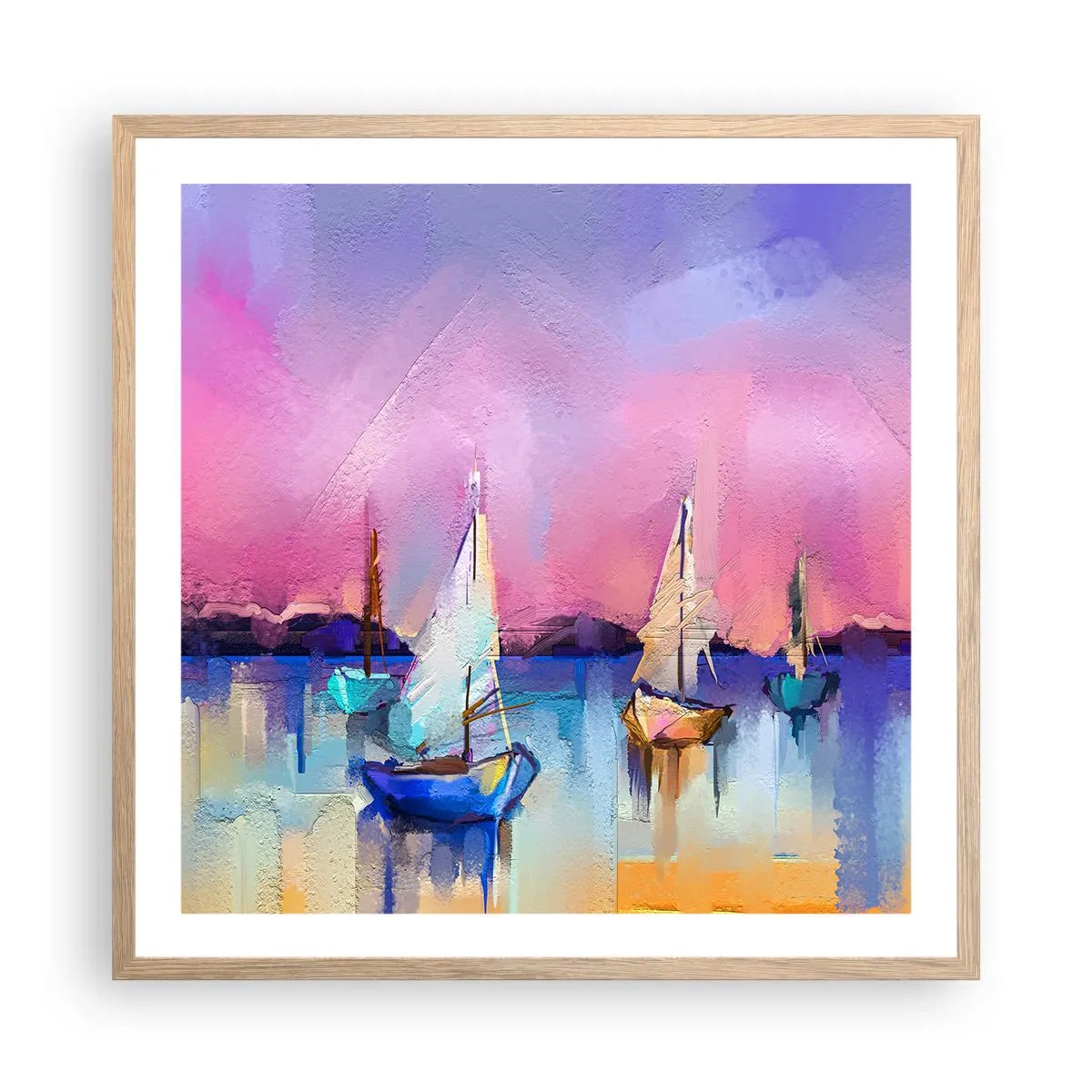 Affisch i ram av ljusek - Riktning: öppet vatten - 60x60 cm