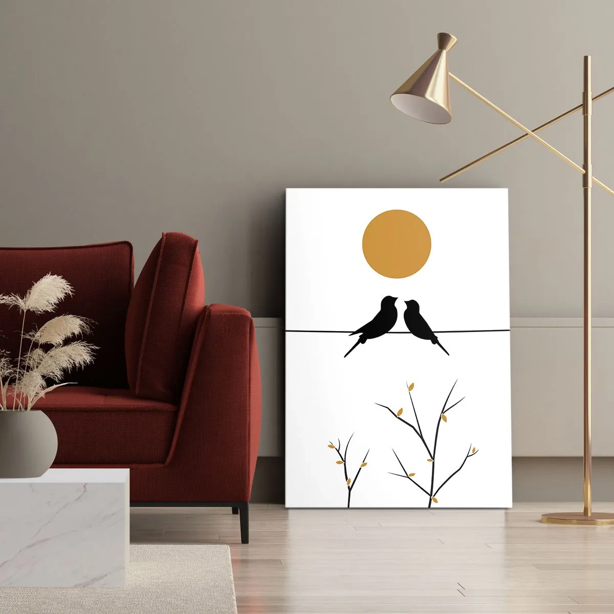 Canvastavla - Bild på duk - Näktergalens kväll - 65x120 cm