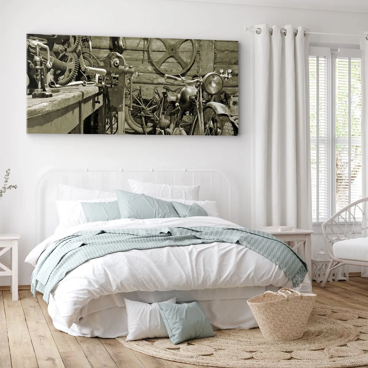 Canvastavla - Bild på duk - I onkel Lasses skjul - 100x40 cm