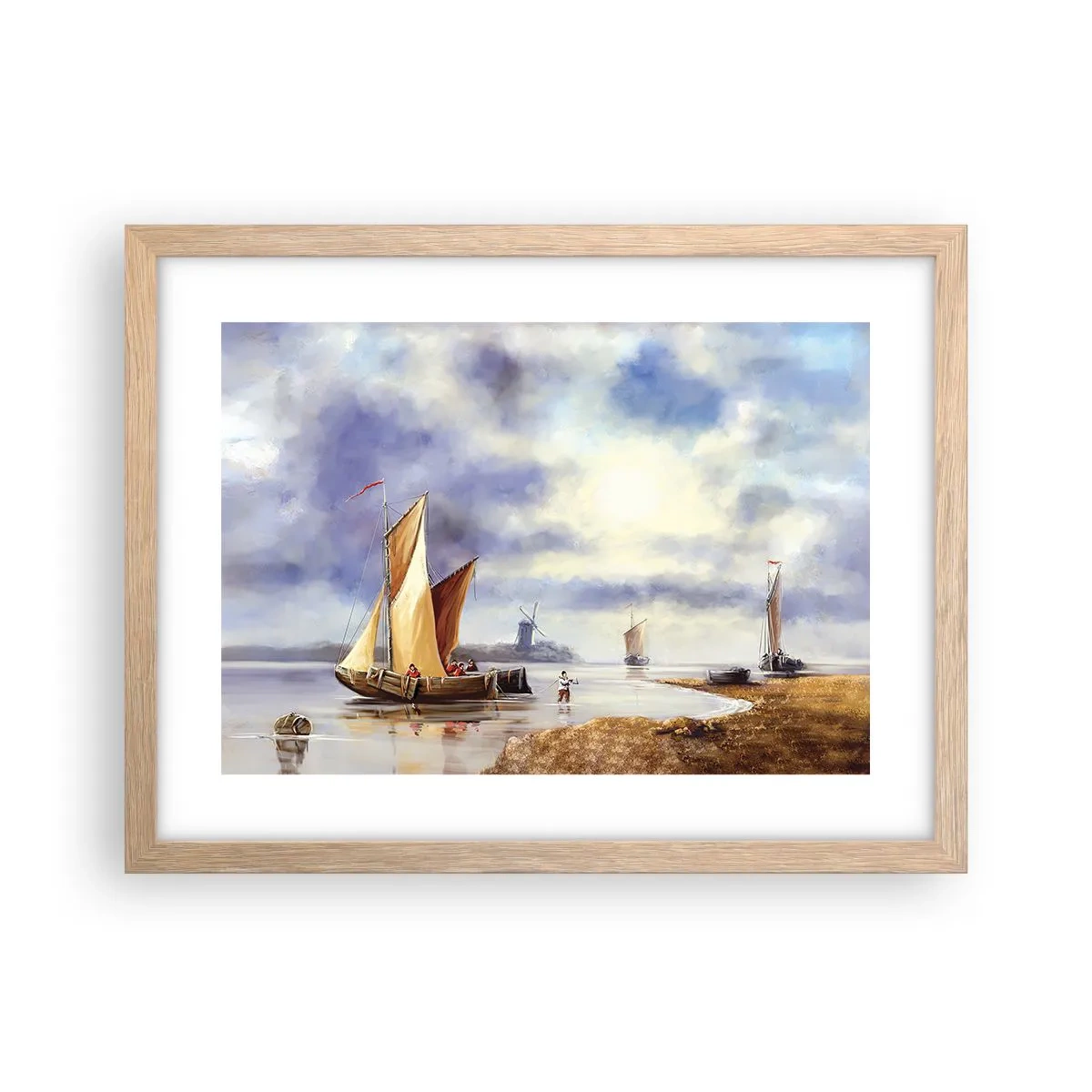 Affisch i ram av ljusek - Seglarnas hemkomst - 40x30 cm