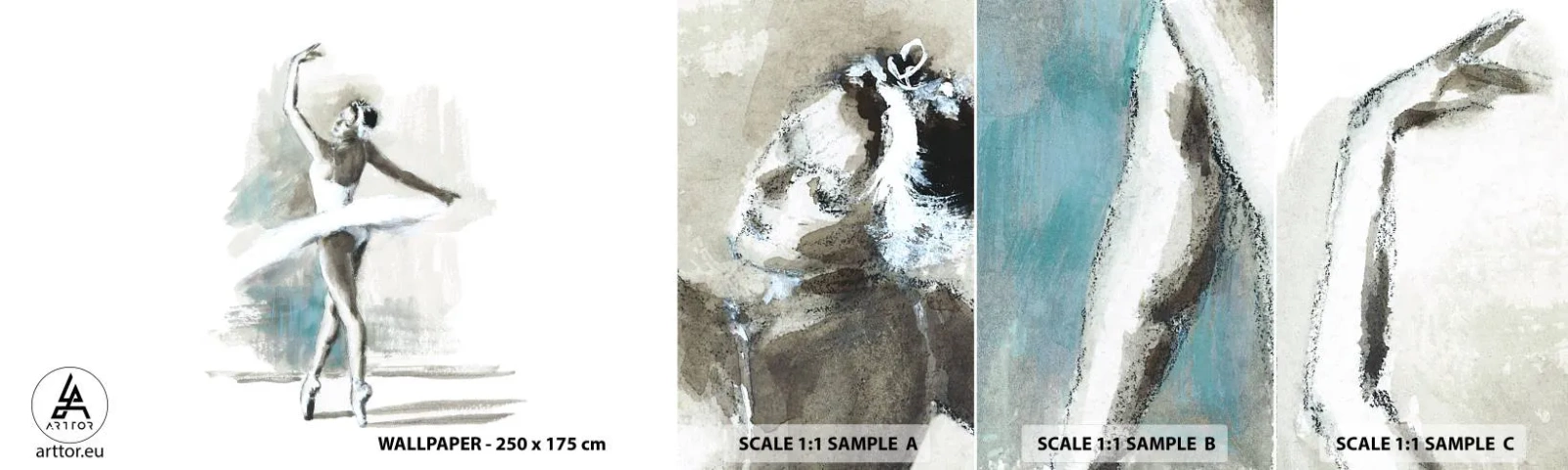 Fototapet Prov Standard Eco - Förtrollad i en svan - Ballerina, Dansa, Balett - 100x30 cm