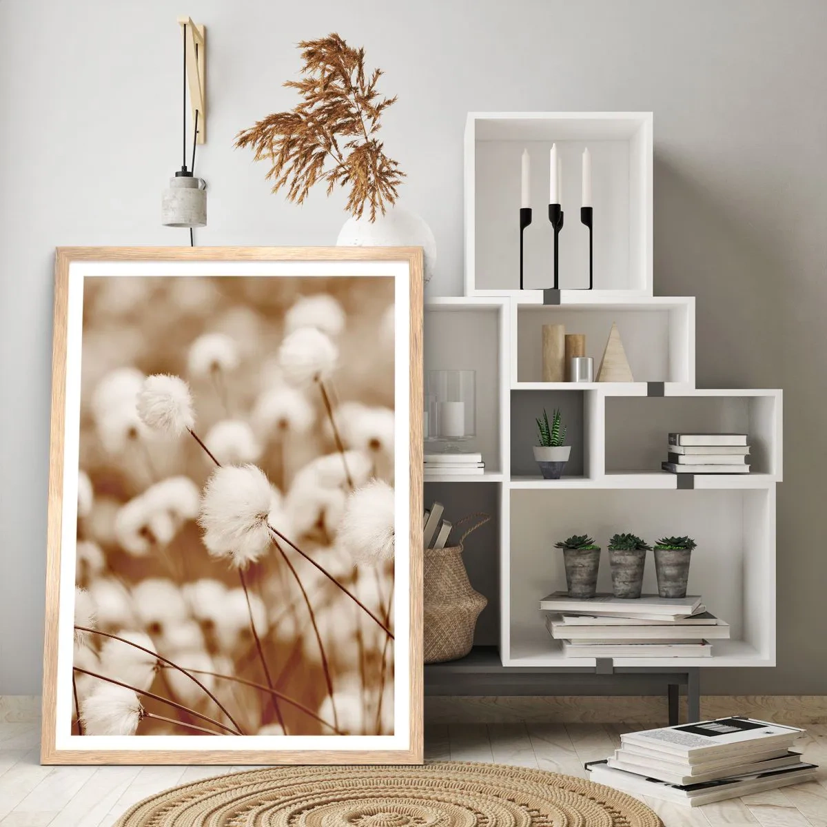 Affisch i ram av ljusek - Fluffig åkermark - 50x70 cm