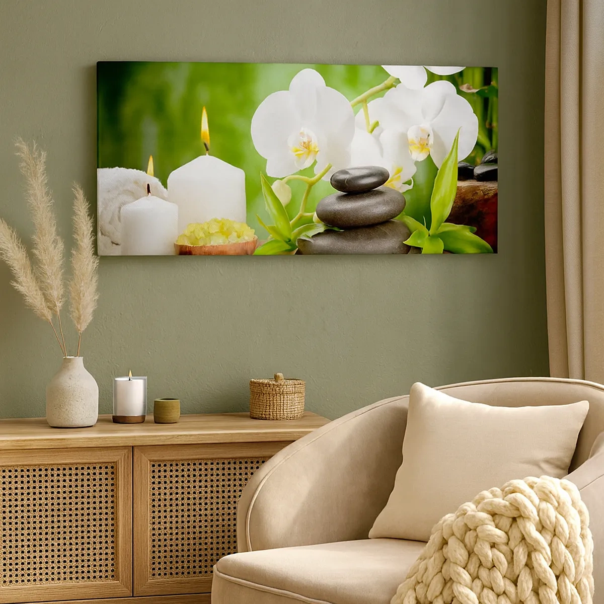 Canvastavla - Bild på duk - Doftande, blommig och lätt beröring - 30x30 cm