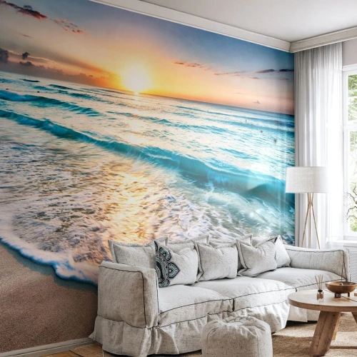 Självhäftande Fototapet Deluxe Sticker - Vy värd besväret - Landskap, Strand, Solnedgång - 500x350 cm