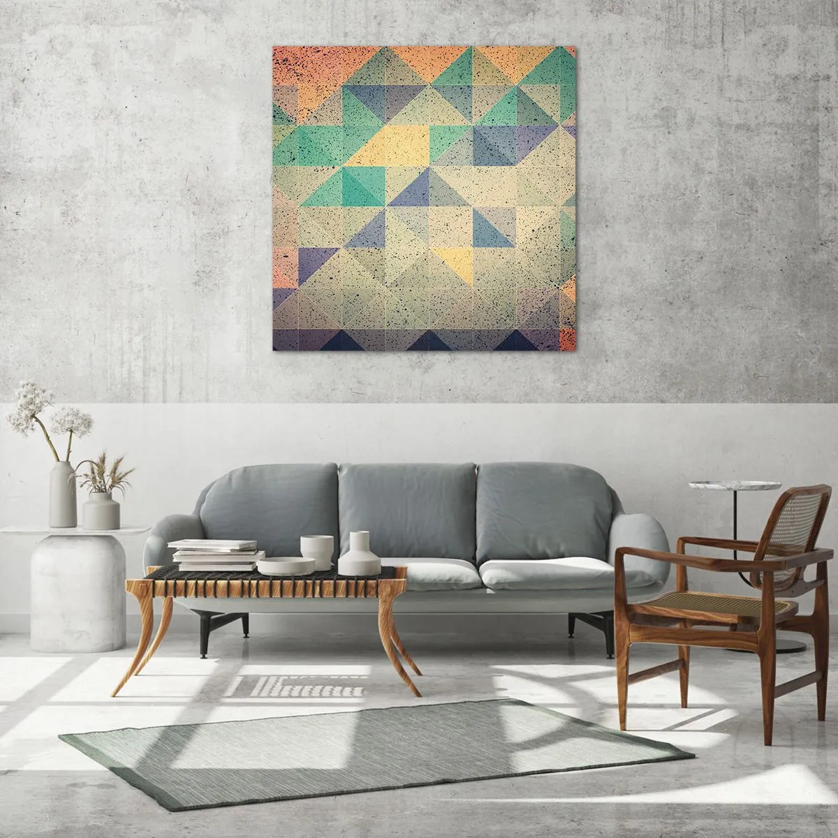 Glastavla - Bild på glas - Trianglarnas republik - 50x50 cm