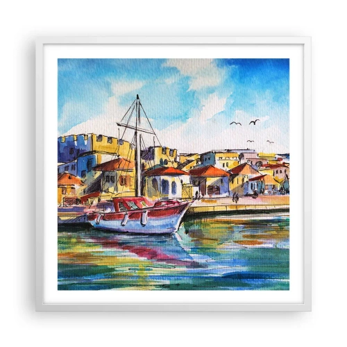 Affisch i vit ram - Regnbågseftermiddag - 60x60 cm