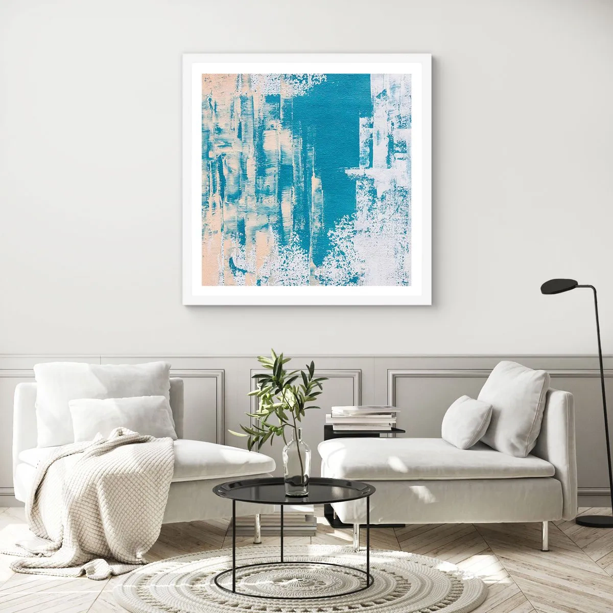 Affisch i vit ram - Genom istapp - 40x40 cm