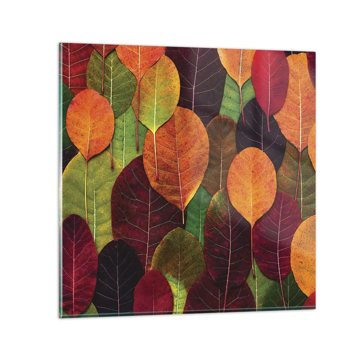 Glastavla - Bild på glas - Höstmosaik - 40x40 cm