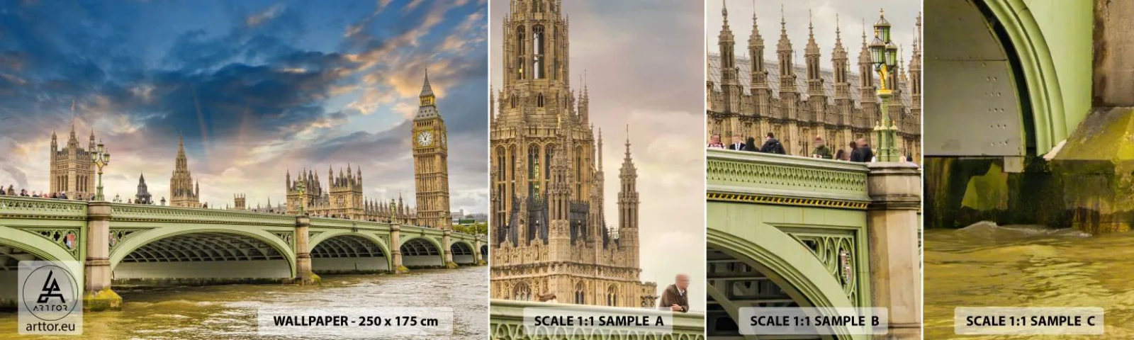 Fototapet Prov Standard Eco - Tiden stannade i Imperiet - Stad, London, Arkitektur - 100x30 cm