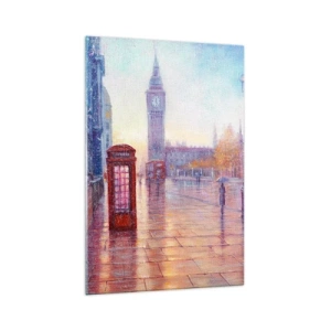 Glastavla - Bild på glas - Höstdag i London - 70x100 cm