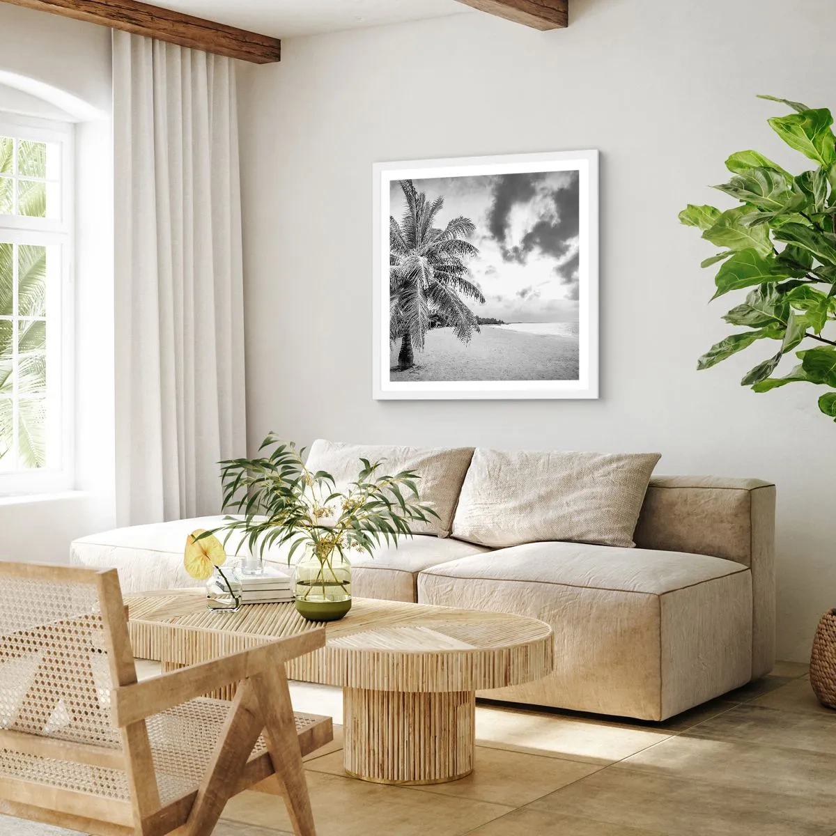 Affisch i vit ram - När du längtar efter ensamheten... - 60x60 cm