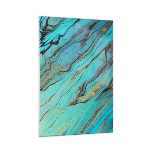 Glastavla - Bild på glas - Turkost tidvatten - 70x100 cm