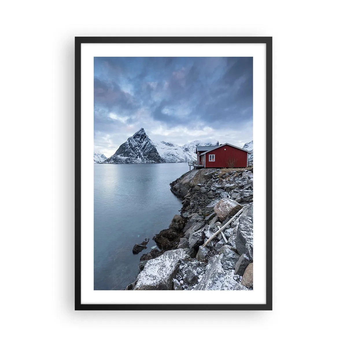 Affisch i svart ram - Alpin höst - 50x70cm - Skandinavisk tillflyktsort - Modern väggdekoration för vardagsrum och sovrum ARTTOR