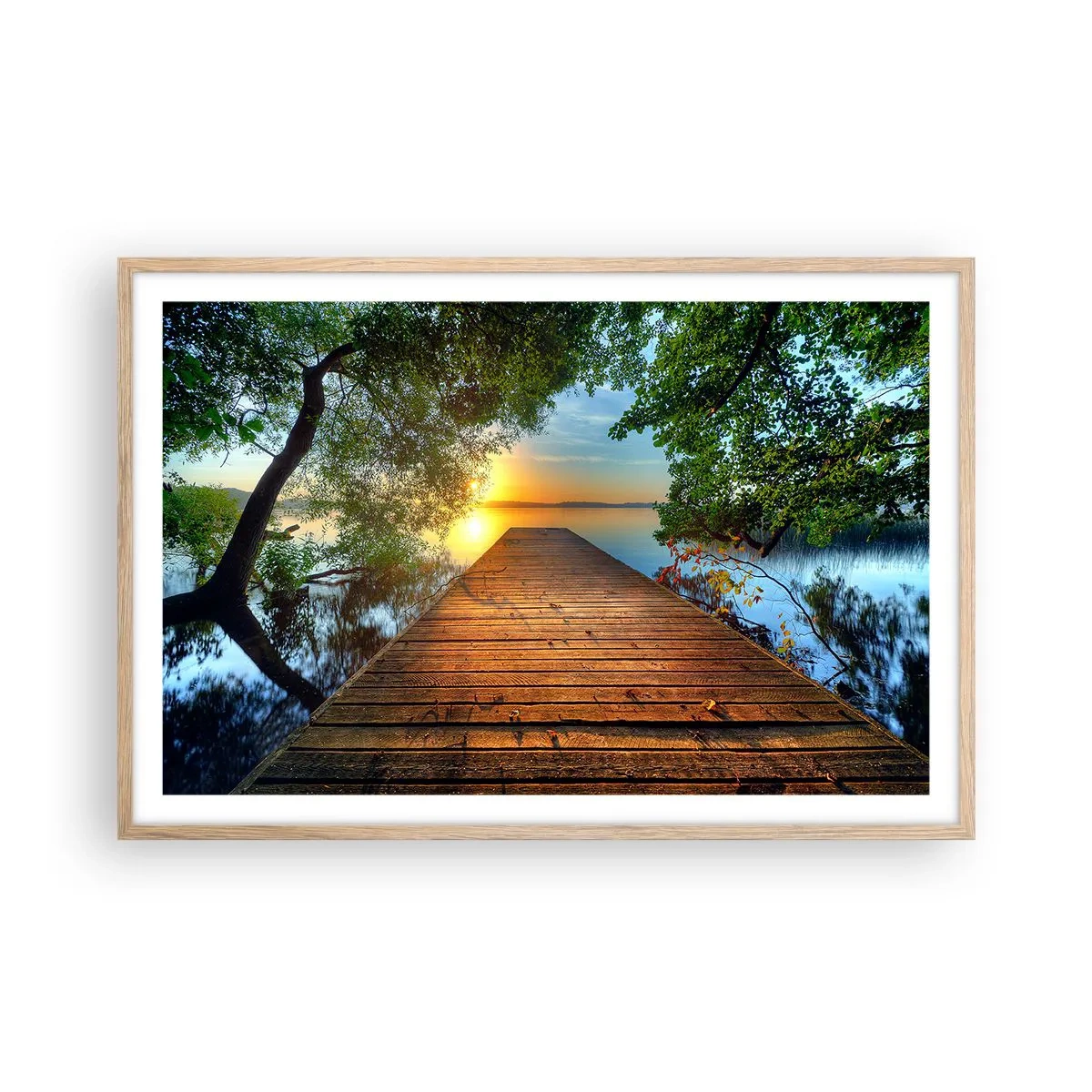 Affisch i ram av ljusek - Sakta ner, sätt dig - 91x61 cm