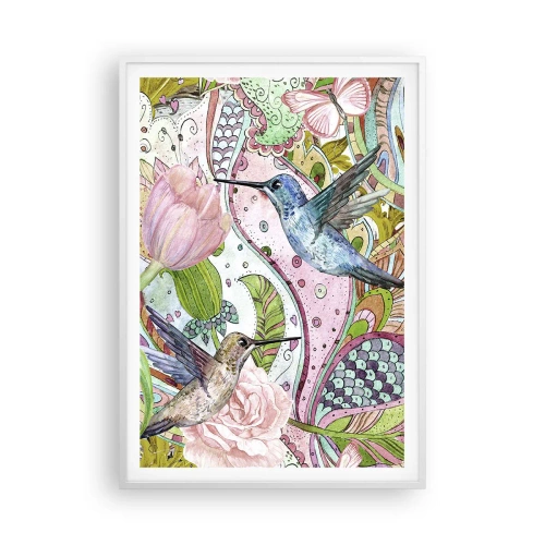 Affisch i vit ram - Inbäddade i klätterväxter - 70x100 cm