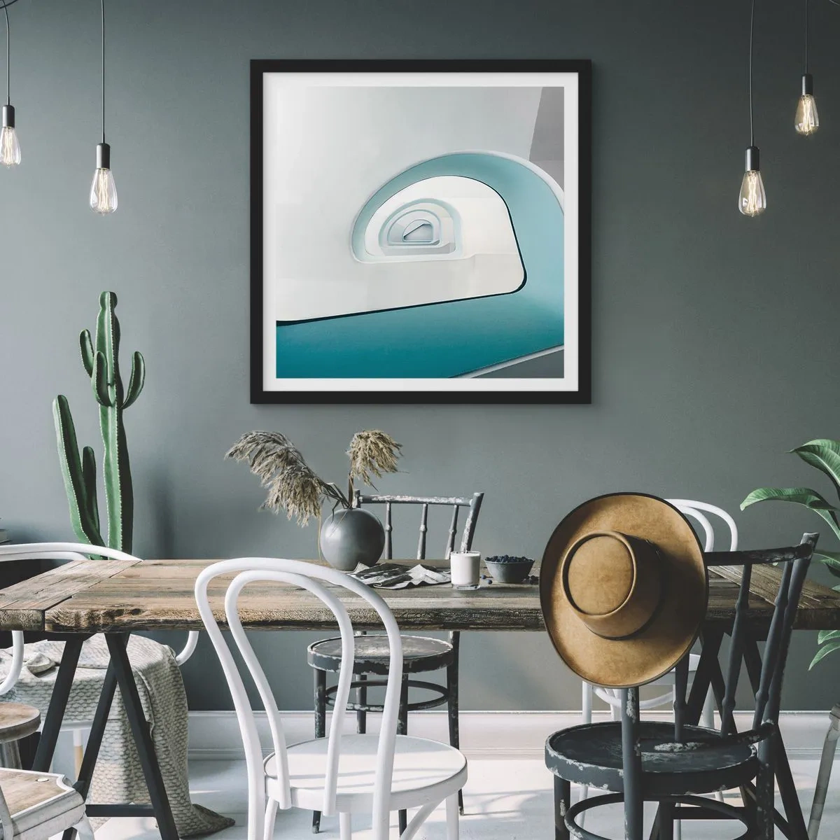 Affisch i svart ram - Till det blåas botten - 60x60 cm