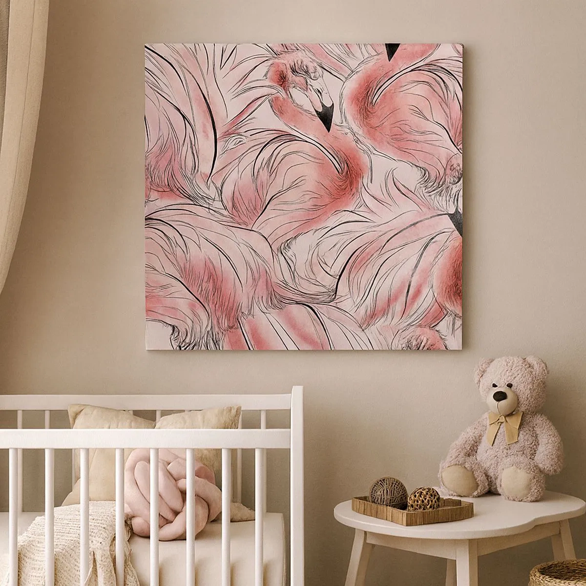 Canvastavla - Bild på duk - Fåglarnas corps de ballet - 30x30 cm