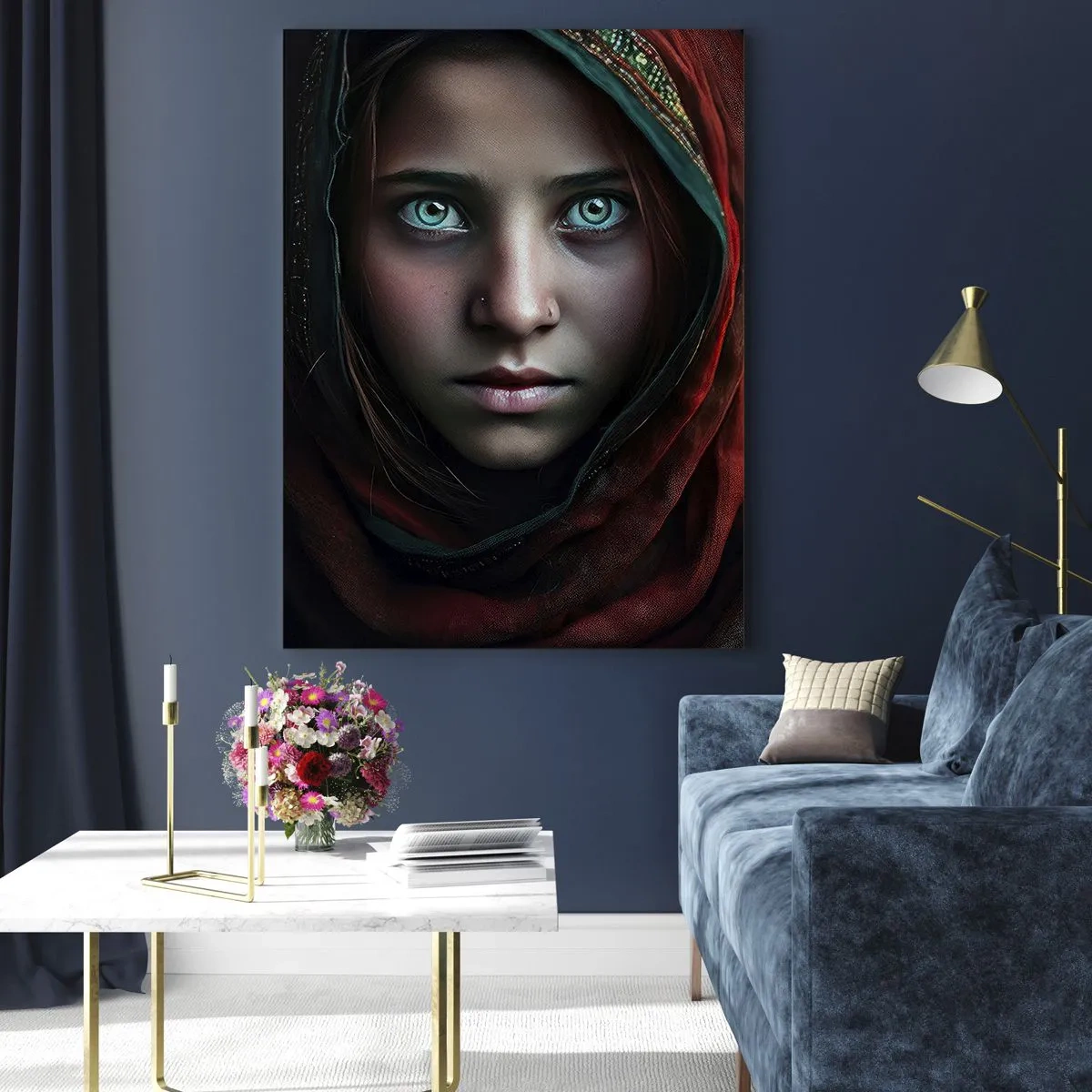 Glastavla - Bild på glas - Östlig prinsessa - 80x120 cm